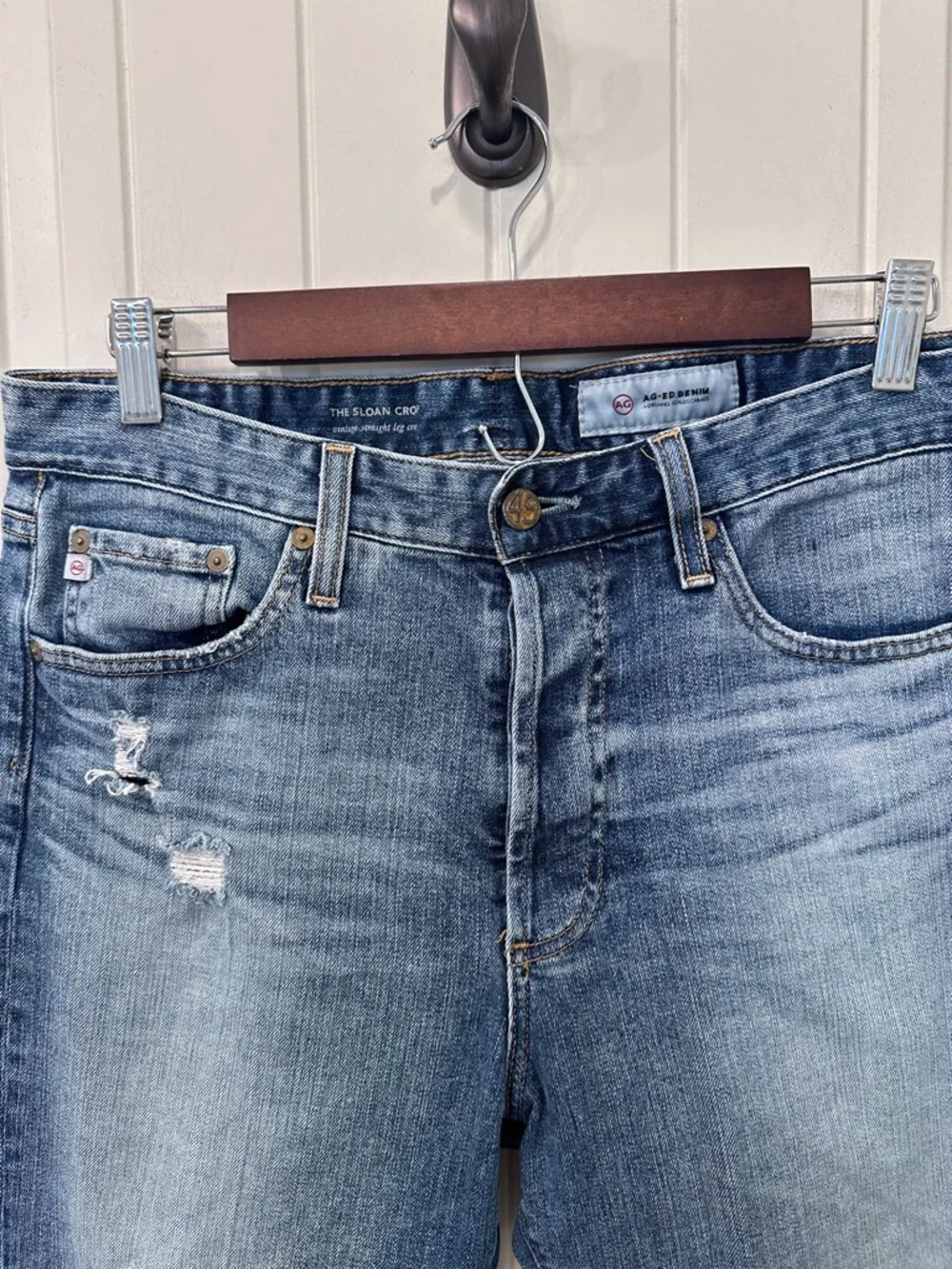 AG Adriano Goldschmied The Sloan Vintage Straight Leg Crop Distressed Jeans29 - Picture 5 of 10